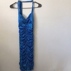Royal Blue halter cocktail dress.  Size S